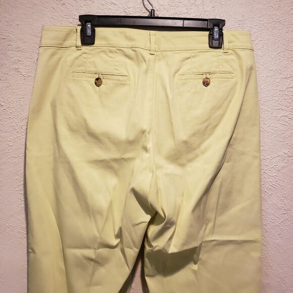 Talbots Pants Womens 10 Yellow Weekend Chino Stretch Pockets Skinny Leg Casual - Picture 6 of 9
